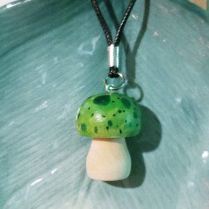 Wooden Mushroom Necklace